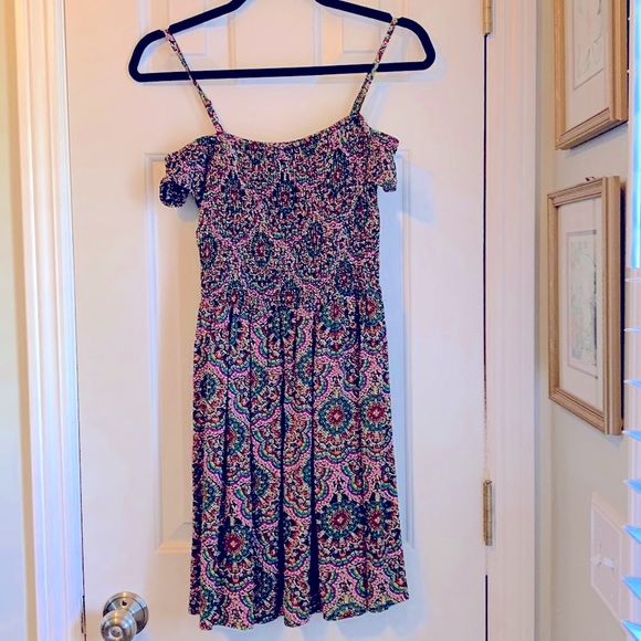 🌺 2 for $23🌺 NWOT-Jewel Toned Mini Sun Dress-adjustable straps & OTS sleeves - Picture 2 of 12